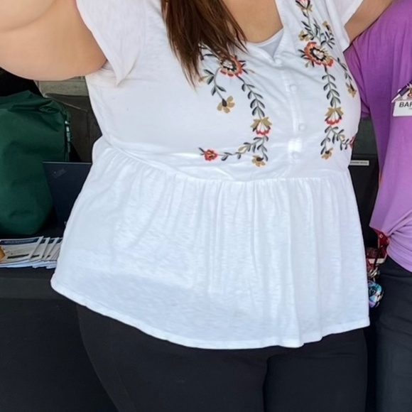 Lane Bryant white embroidered blouse - Picture 3 of 3